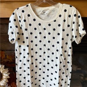 J Crew Collector Tee Black Polka Dot T-Shirt Size Small